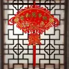 Fan-shaped printed plate hanging fish, festive wedding and festival supplies factory direct sales, sample customization, moving into a new home details Picture